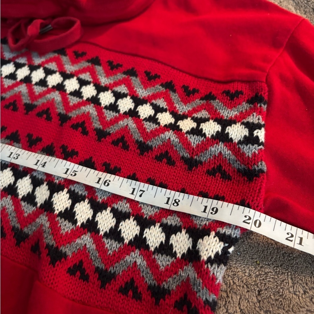 Warm & Cozy Chaps Red Cowl Neck Longsleeve Sweater with Plaid Pattern | Size M - Picture 8 of 12
